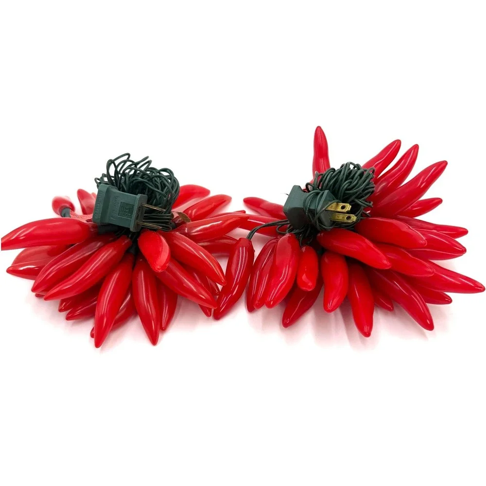 Chili Pepper Set of 2 String Lights House Decorative Party 35/each Tested Works